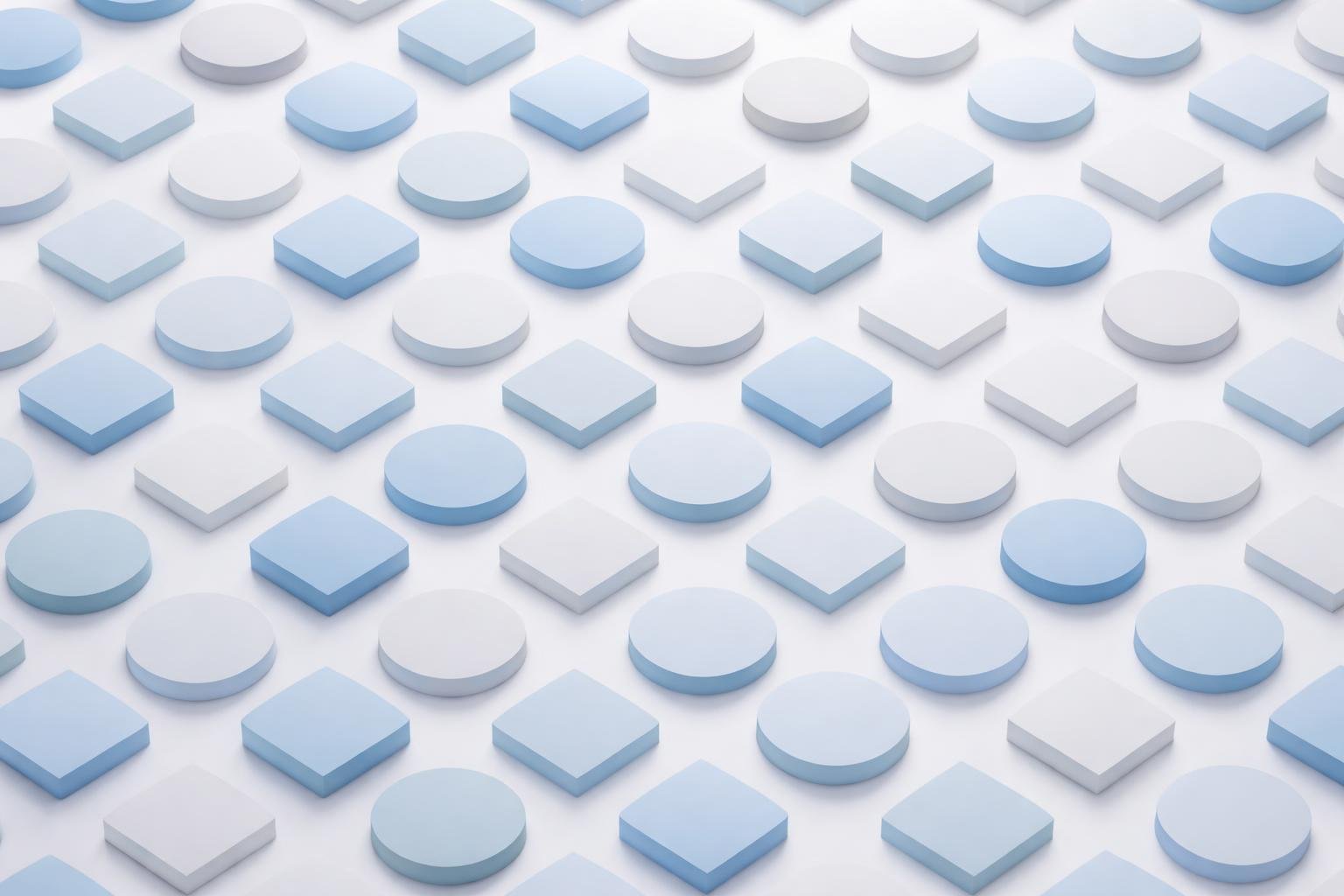 A series of geometric shapes arranged in a repeating pattern forming a clear sequence on a clean background.